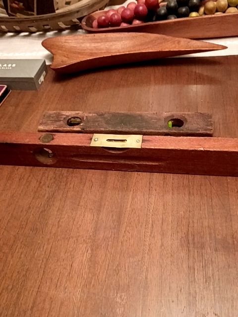Antique wood levels. still work., 2" x 18, 2" x 12"