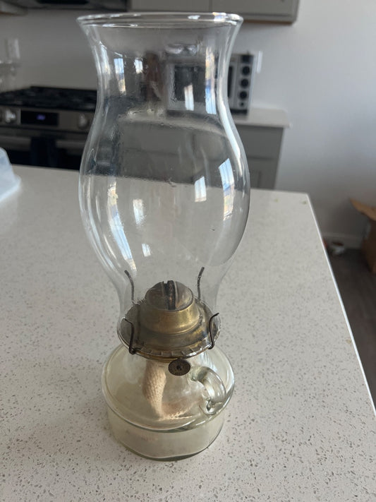 Vintage kerosene lamp with shade