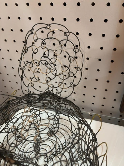 French rustic wire chicken egg basket
