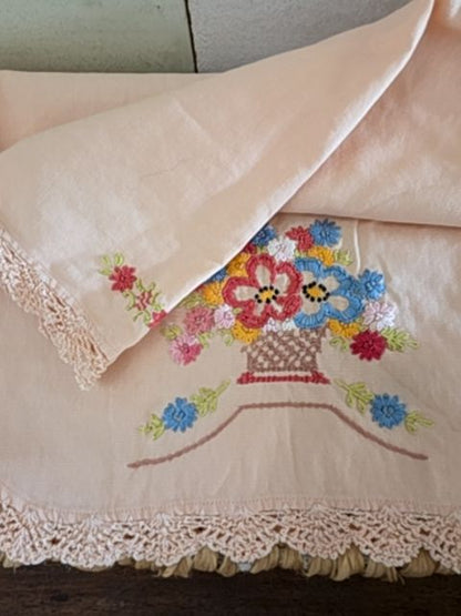 Antique runner pink floral