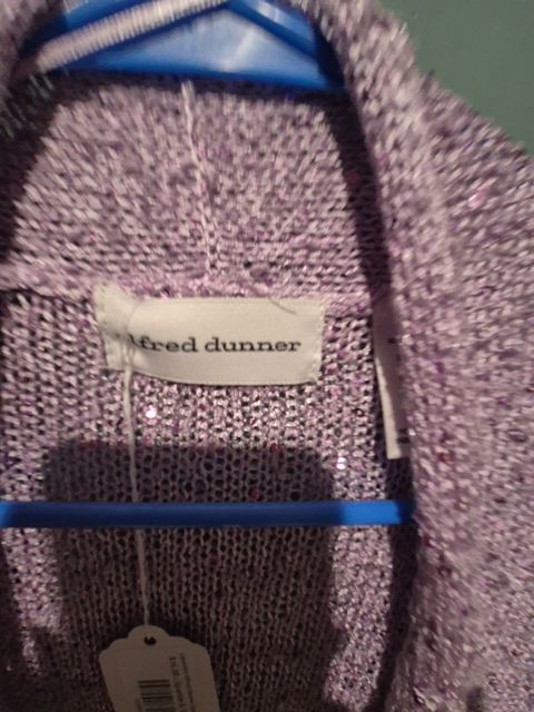 Lavender Alfred Dunner Open Cardigan w/ sequins