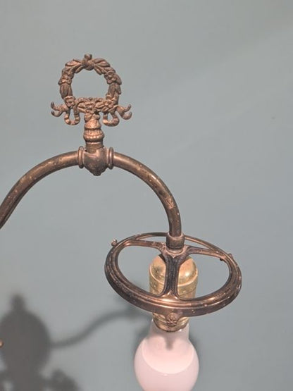 Vintage Brass Floor Lamp w/Marble Base, 52.5"