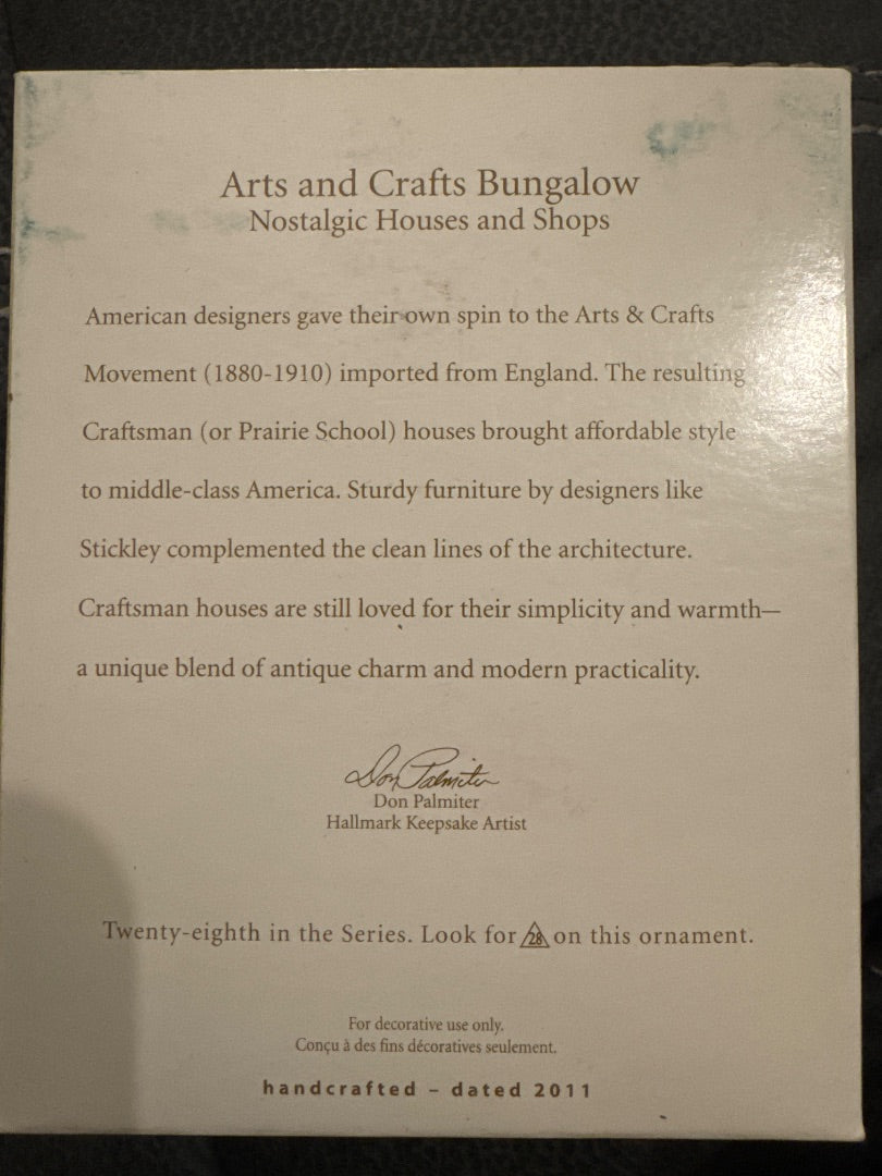 Hallmark arts and crafts bungalow keepsake