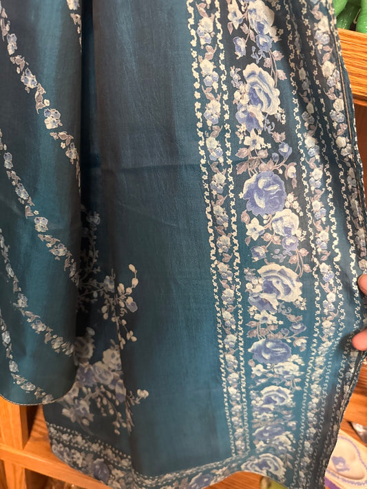 Floral Teal Scarf
