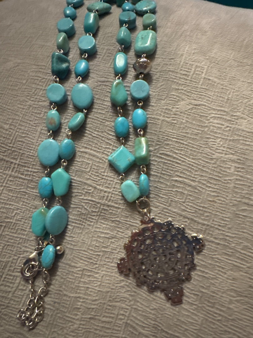 Turquoise and silver Chicos Costume Jewelry