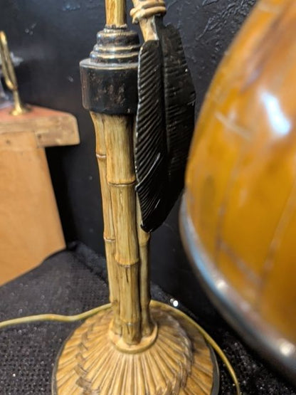 Lamp with bamboo style stand