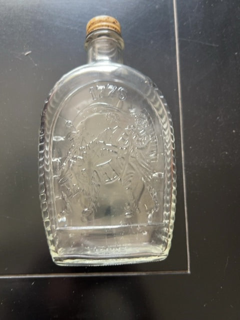 Vintage log cabin “drummer boy” bottle
