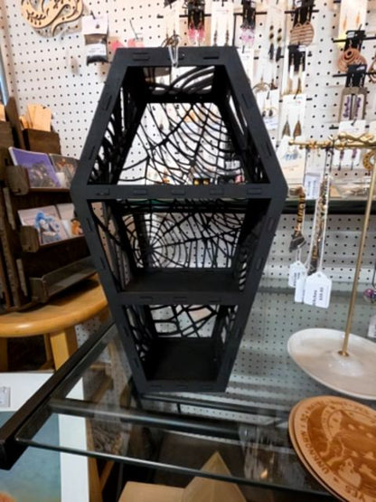Black  Shelf Coffin Spiderweb