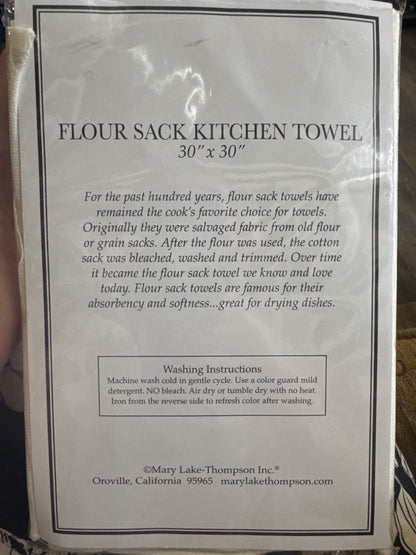 Flour Sack Kitchen Towel Mary Lake-Thompson Inc “I Cook With Wine…” Towel