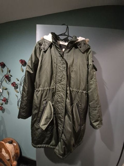 Olive Green Banana Republic Faux fur hooded Jacker, S