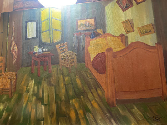 Greens  Van Gogh’s Bedroom, Aprx 36” x 24”
