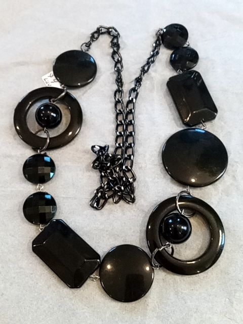 Black  Disk necklace