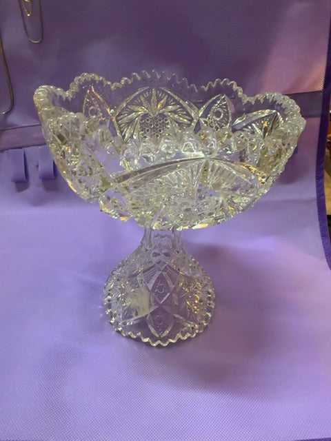 Clear Imperial Nucut Crystal Candy dish