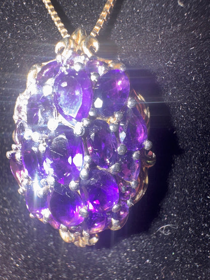 Amethyst pendant on sterling chain