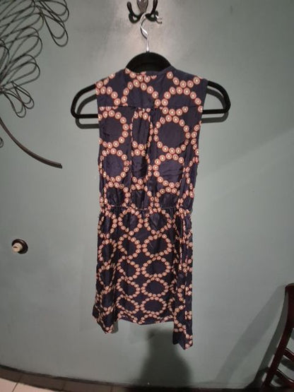 Navy Blue LIL Silk Sleeveless Dress, 4