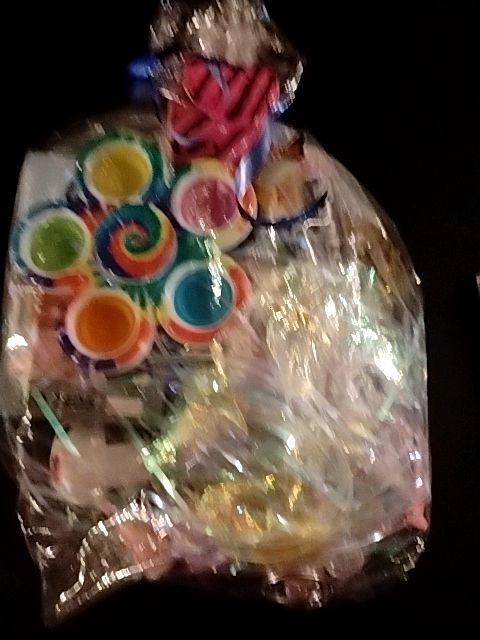 Multi-Plastic Bag With Blue Ribbon Several Brands Little Girl's Gift Pack