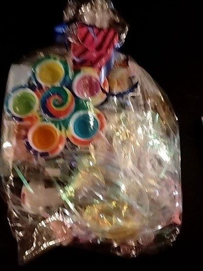 Multi-Plastic Bag With Blue Ribbon Several Brands Little Girl's Gift Pack