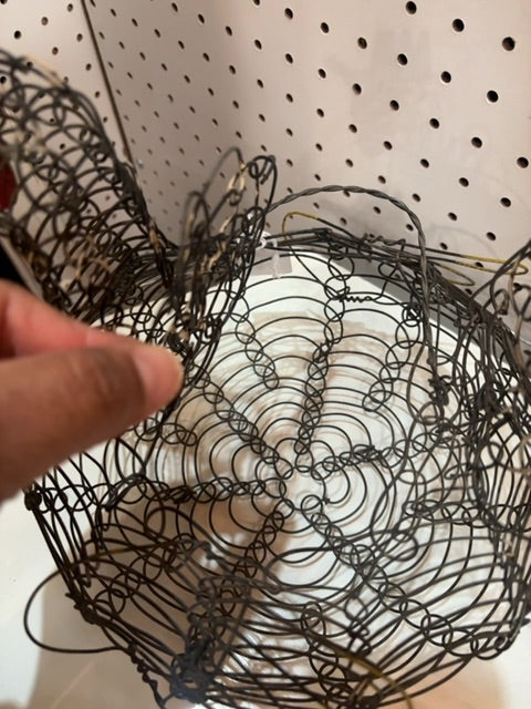 French rustic wire chicken egg basket