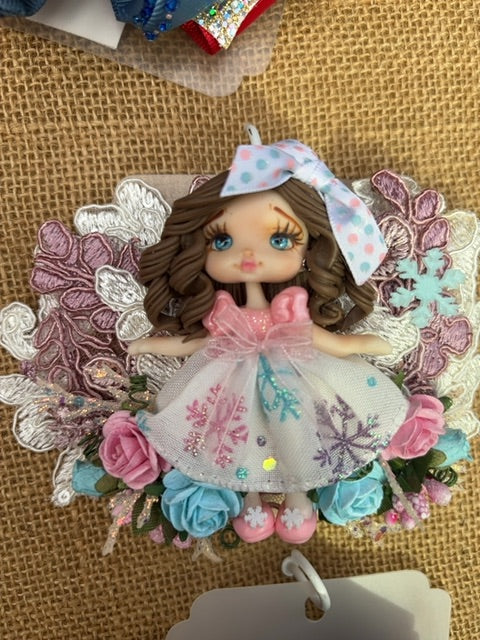 Snowflake sweetie hair clip