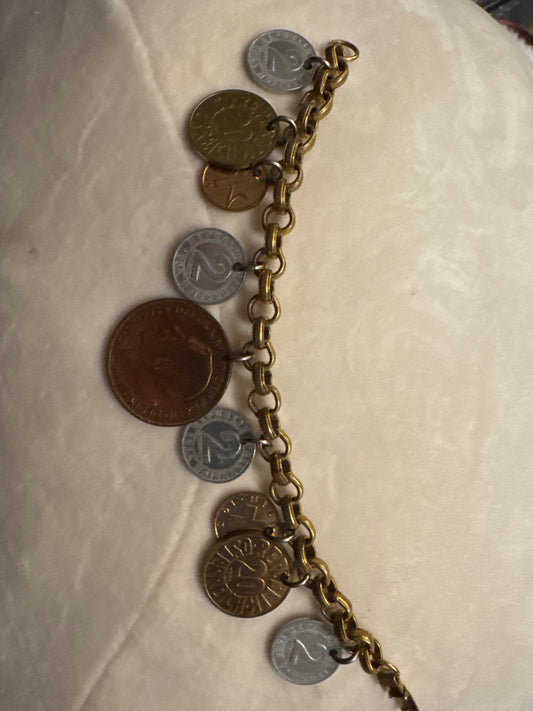 Coro Coin Charm Bracelet