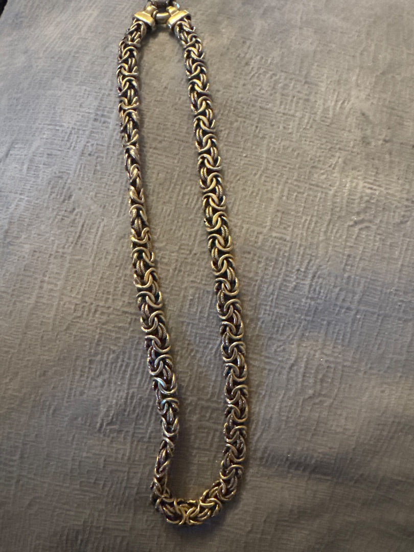 Byzantine gold plated sterling silver necklace