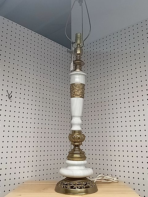 Gold  AS IS Brass Dragon Marble Lamp