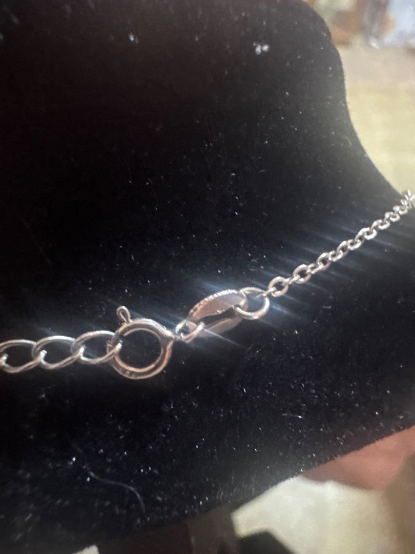 Onyx circle and 925 necklace