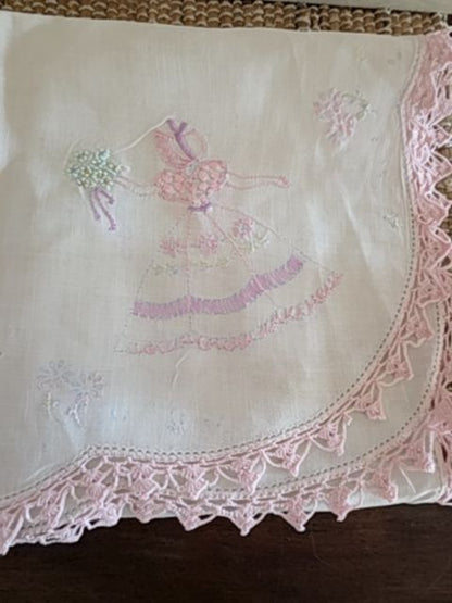 Antique runner pink dress, 36" x 16"