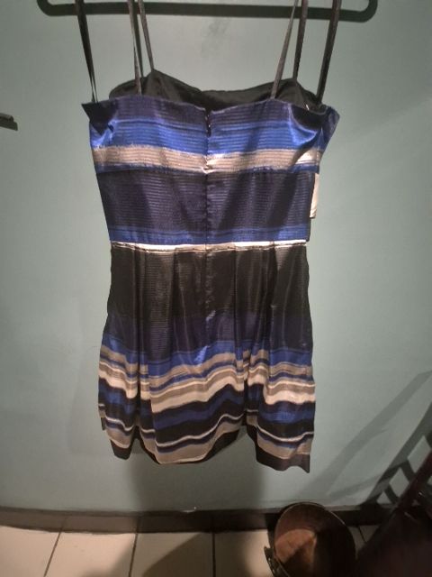 Black, Blue, & Silver Maxandcleo Dress, 8