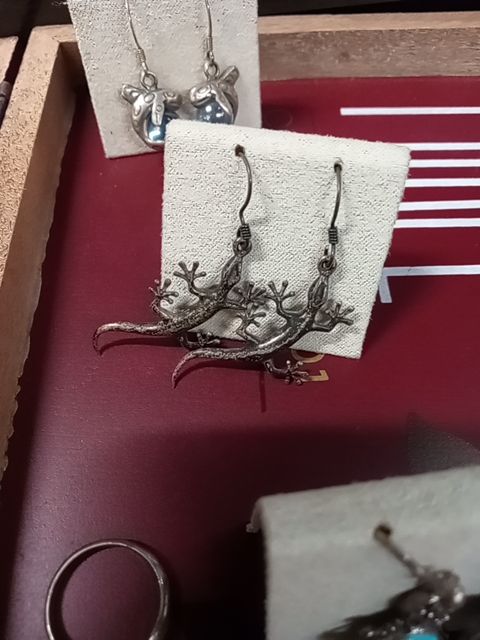 Sterling lizard earrings