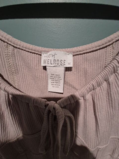 Beige West Of Melrose Long Sleeve Mini Dress, M