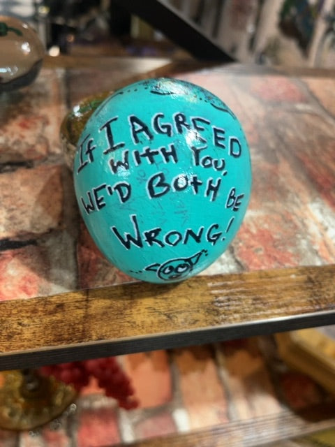 Hand painted Paperweight, 3x3x4