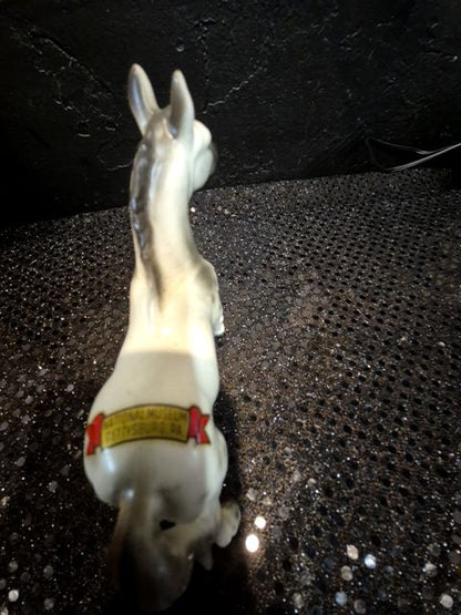 White w/black National Museum Gettysburg, PA Ceramic Horse Figurine, 3.5" × 1.5" × 4"