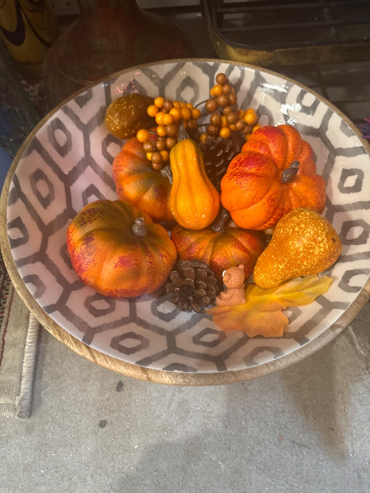 Ceramic Inlay Wooden Bowl