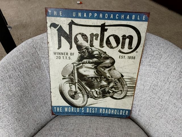 Motorcycle sign, 12" × 18"