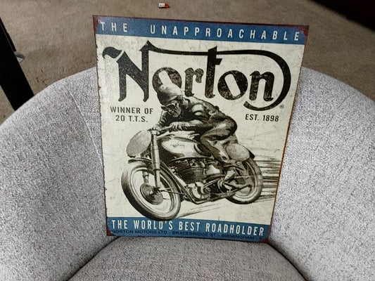Motorcycle sign, 12" × 18"