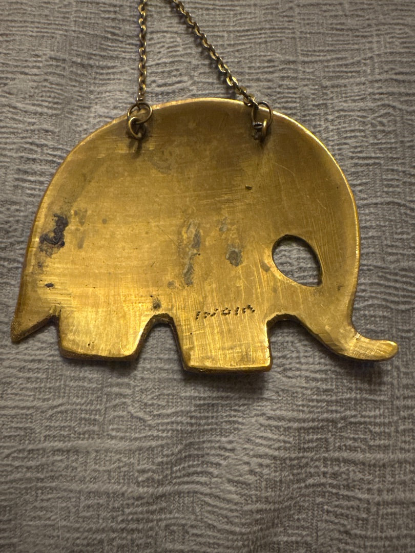 India Red Floral Enamel Elephant Necklace