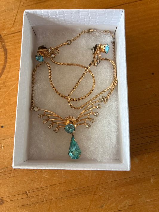 Mid century necklace and earrings set