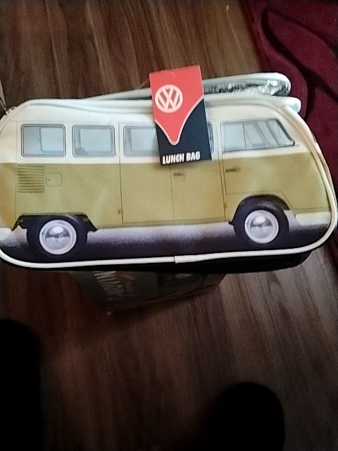 Light Olive Green W Blue & Grey VW VW Van Lunch Bag