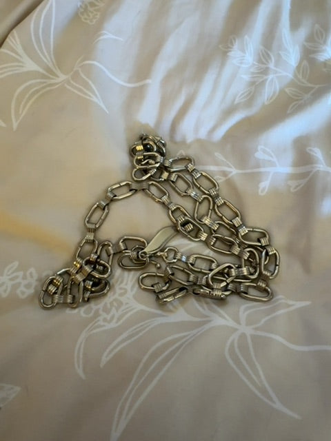 Silver tone chain belt