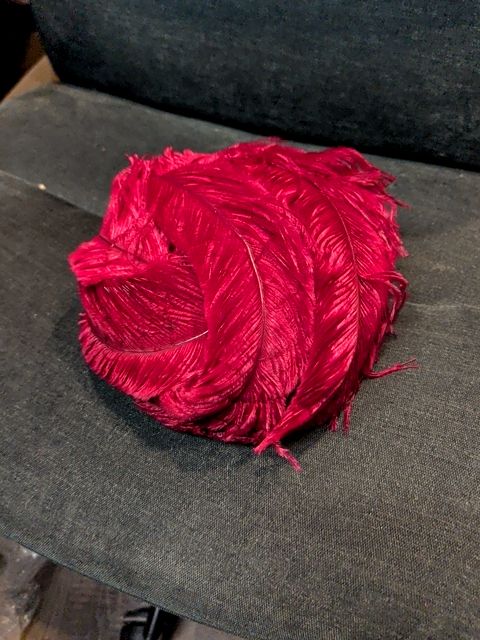 Red Feather Vintage Hat