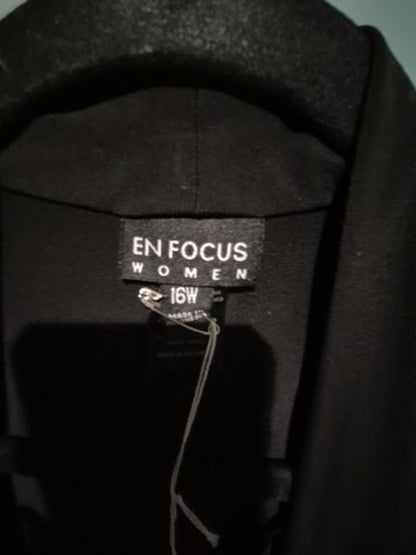 En Focus Open Cardigan w/ attached multi colored top, 16W