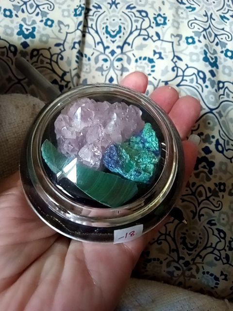 Vintage paper weight with stones