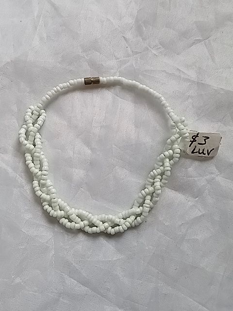 White  Braided bead necklace