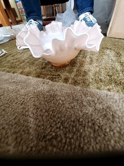 Fenton rose ruffle bowl