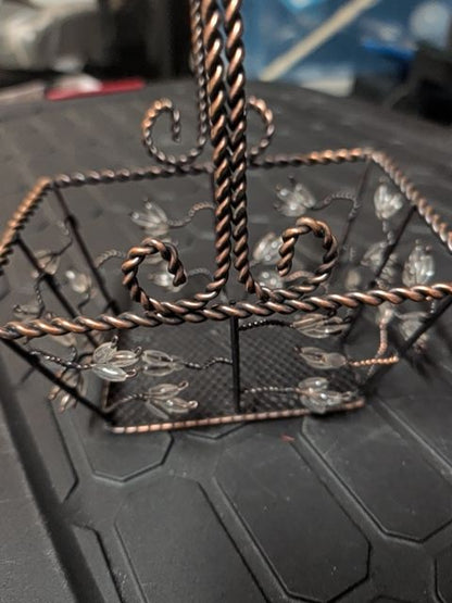 Wire Basket w/Beading, 6.5" x 4.5" x 8"