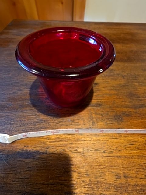 Red glass dish