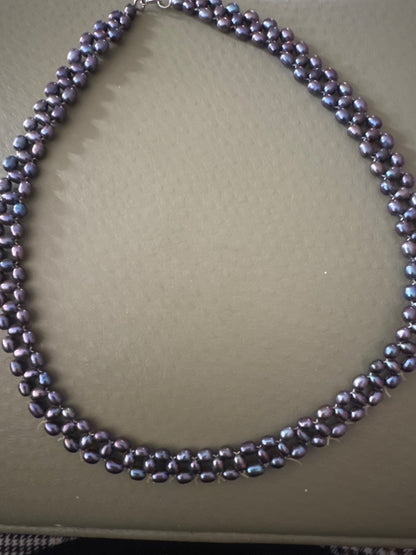 Black fresh water pearl choker. .  Jewelry