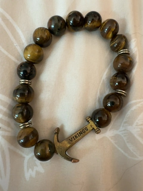 Tigers eye Vikings stretchy bracelet