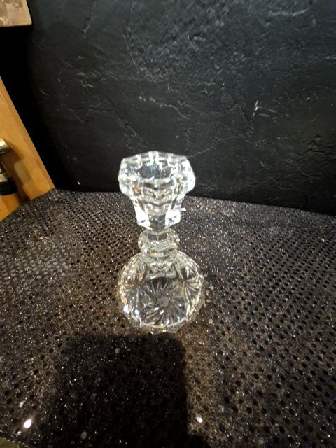 Clear Glass Candle Holder